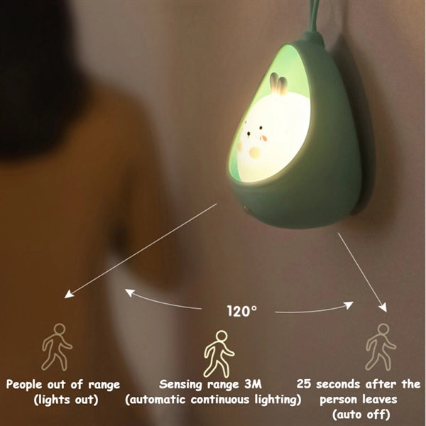 Cute Cartoon Silicone Led Night Motion Sensor Light