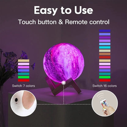 16 Colors Control Galaxy Moon Lamp
