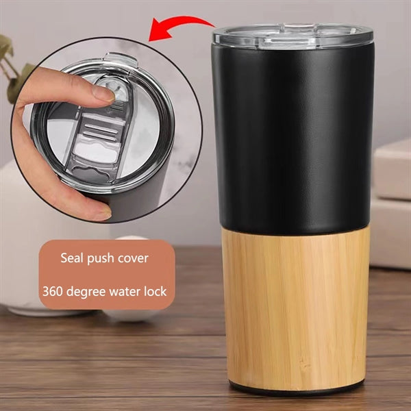 20 Oz Vacuum Insulated Bamboo Tumbler