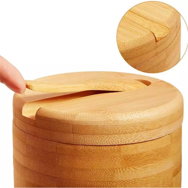 Bamboo Salt Cellar with Magnetic Swivel Lid
