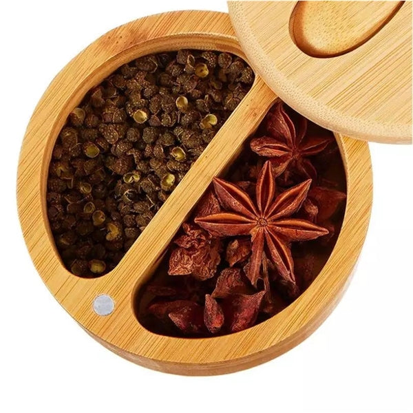 Bamboo Salt Cellar with Magnetic Swivel Lid
