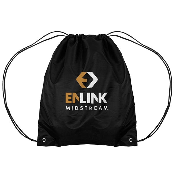 14.5x17.5 210D Polyester Drawstring Backpack
