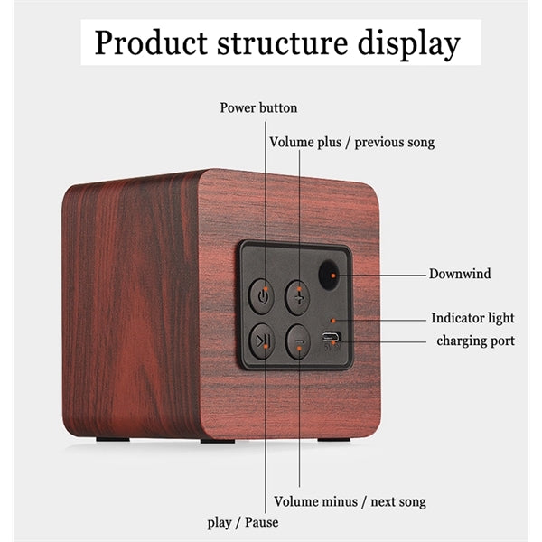 Mini Wireless Portable Wooden Speaker