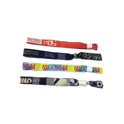 1/2" Custom Woven Event Wristband w/ Locking Bead