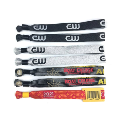 1/2" Custom Woven Event Wristband w/ Locking Bead