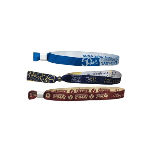 1/2" Custom Woven Event Wristband w/ Locking Bead