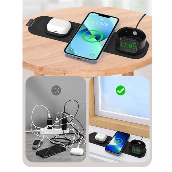 Foldable 3 In 1 Wireless Charger Charging Station