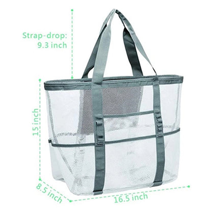 Mesh Pvc Tote Beach Pool Bag With Handle Grocery Storage