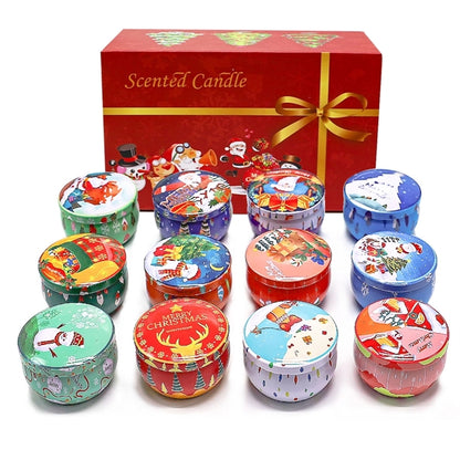 12 Packs Christmas Scented Candle Set