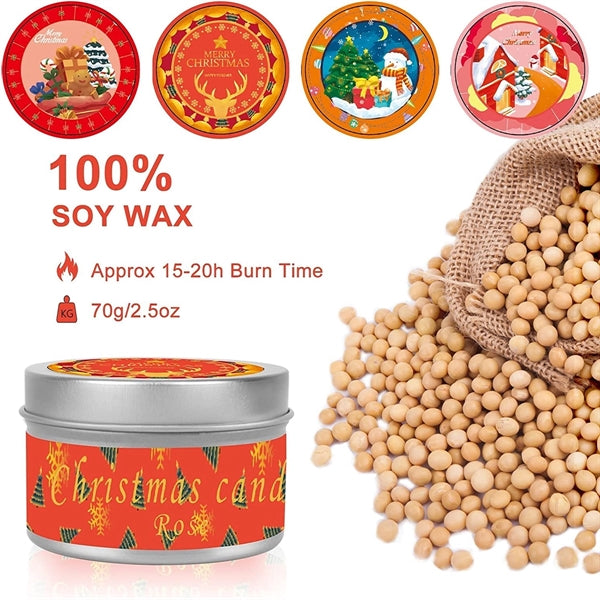 12 Packs Christmas Scented Candle Set
