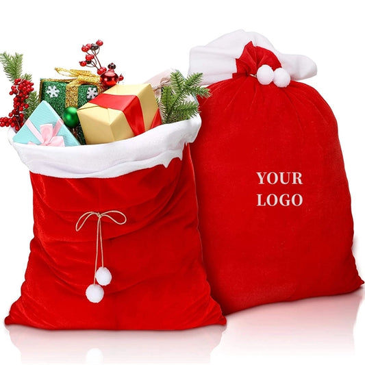 Christmas Red Velvet Santa Claus Bag