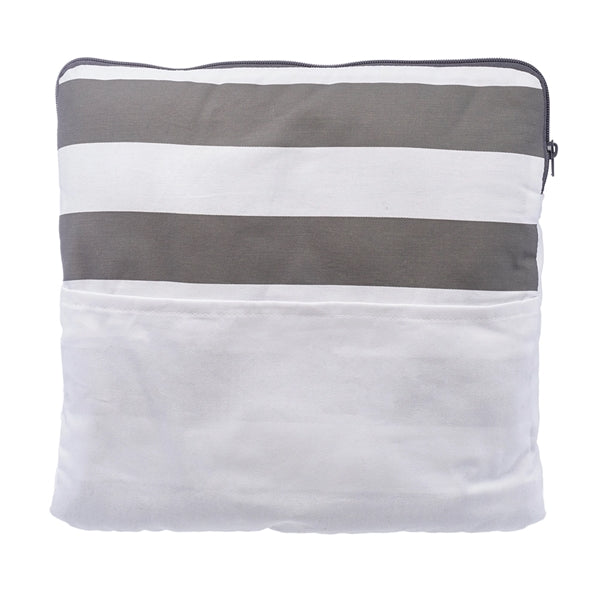 2-in-1 Travel Pillow Fleece Blankets w/ Zipper and Pockets