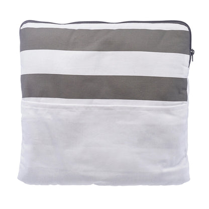 2-in-1 Travel Pillow Fleece Blankets w/ Zipper and Pockets