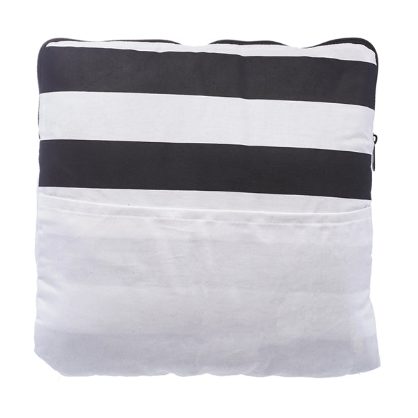 2-in-1 Travel Pillow Fleece Blankets w/ Zipper and Pockets