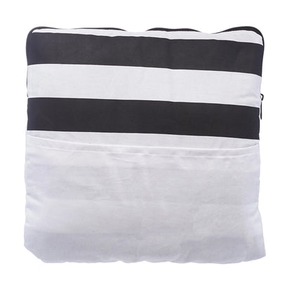 2-in-1 Travel Pillow Fleece Blankets w/ Zipper and Pockets