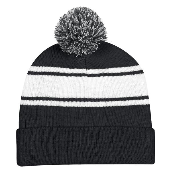 Winter Jacquard Beanie Pom-Pom