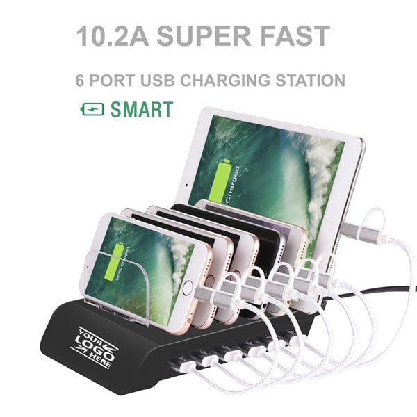 6 Port USB Multiple Devices Fast Charging Station
