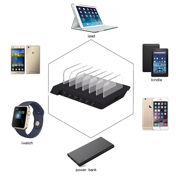 6 Port USB Multiple Devices Fast Charging Station