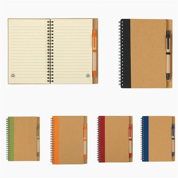 Eco-Inspired Spiral Notebook With Pen