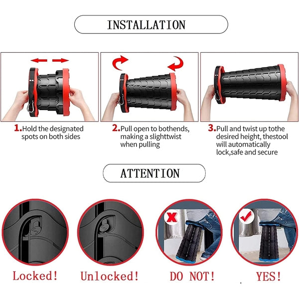 Portable Telescopic Stool Folding Chair