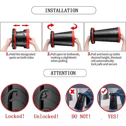 Portable Telescopic Stool Folding Chair