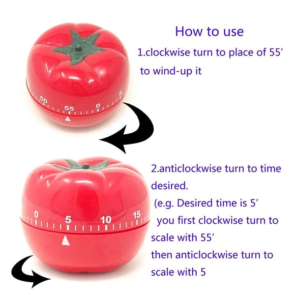 Mechanical Tomato Shaped 60 Minutes Timer