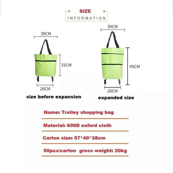 2 In 1 Foldable Shopping Cart