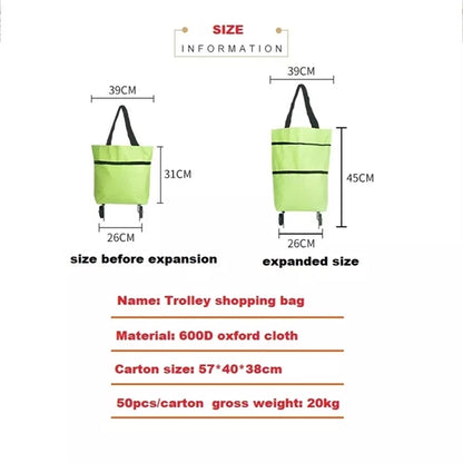 2 In 1 Foldable Shopping Cart