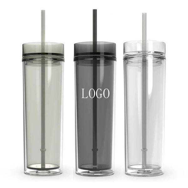 16Oz Acrylic Tumbler With Lid And Straw