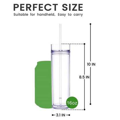 16Oz Acrylic Tumbler With Lid And Straw