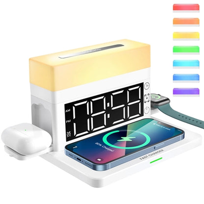 6 in 1 Multifunctional Alarm Clock Wireless Charger
