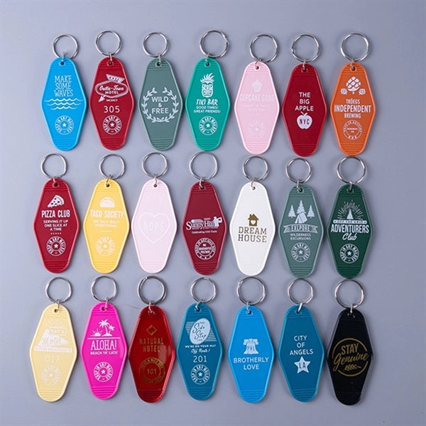 Plastic Hotel Key Tag Motel Keychains