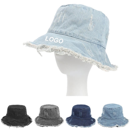 Retro Washed Cowboy Frayed Fisherman Hat