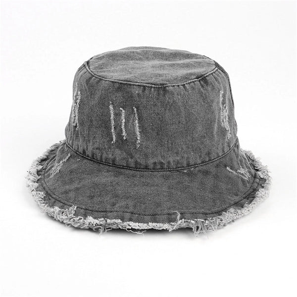 Retro Washed Cowboy Frayed Fisherman Hat