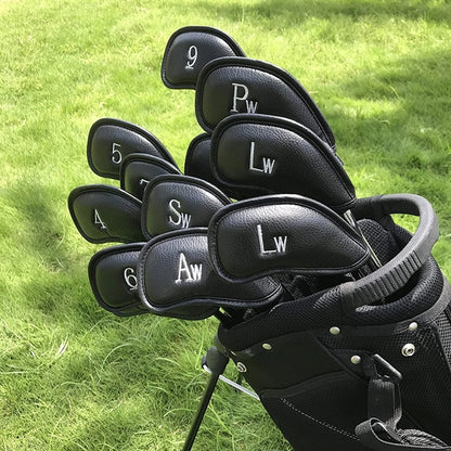 12pcs Thick Synthetic Leather Golf Iron Head Covers Set