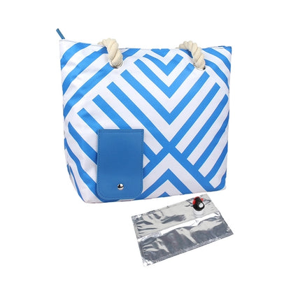 Beach Wine Tote Bag With Hidden Insulated Compartment