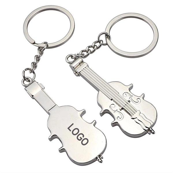 Metal Violin Shape Keychain