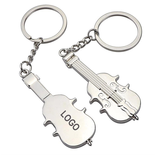 Metal Violin Shape Keychain