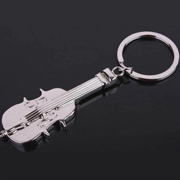 Metal Violin Shape Keychain
