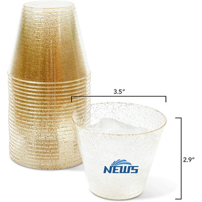 Glitter Plastic Cups 9 Oz