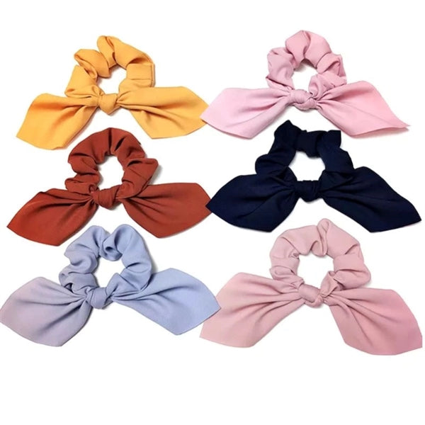 Full Color Satin Bow Scrunchie