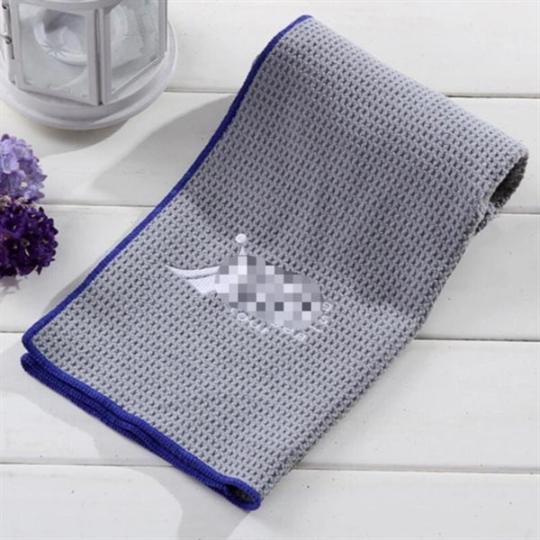 Microfiber Waffle Weave Golf Towel With Grommet And Hook