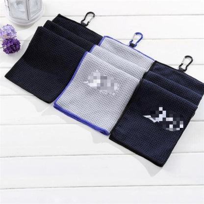 Microfiber Waffle Weave Golf Towel With Grommet And Hook