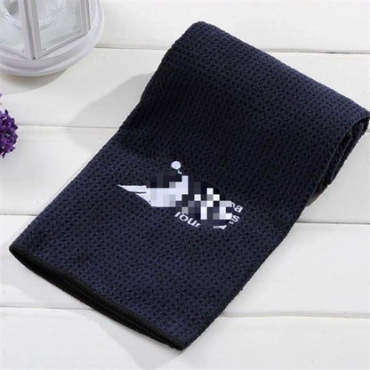 Microfiber Waffle Weave Golf Towel With Grommet And Hook