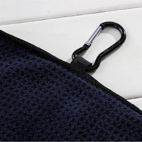 Microfiber Waffle Weave Golf Towel With Grommet And Hook