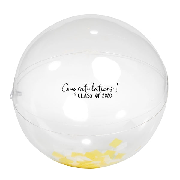 16" Yellow and White Confetti Beach Ball