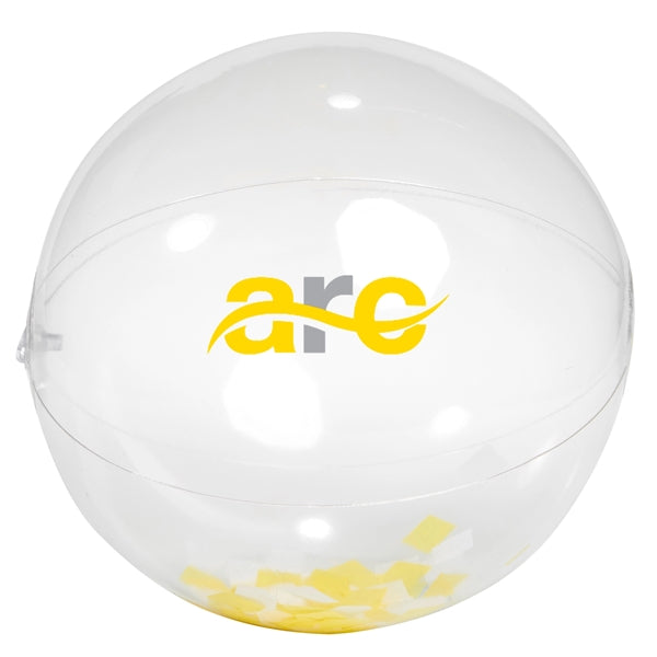16" Yellow and White Confetti Beach Ball