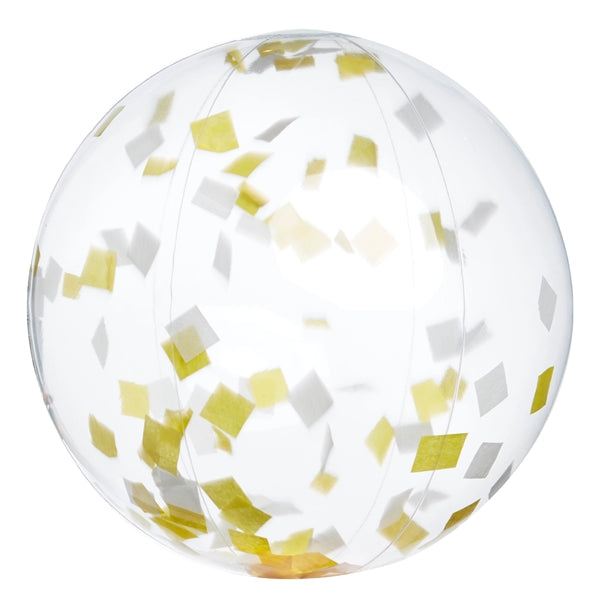 16" Yellow and White Confetti Beach Ball