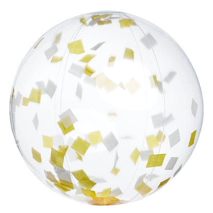 16" Yellow and White Confetti Beach Ball