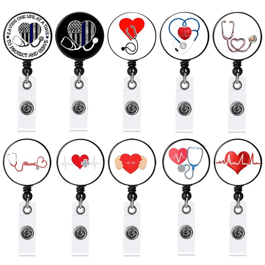 Blank Clear ID/Badge Holder Retractable Badge Reel